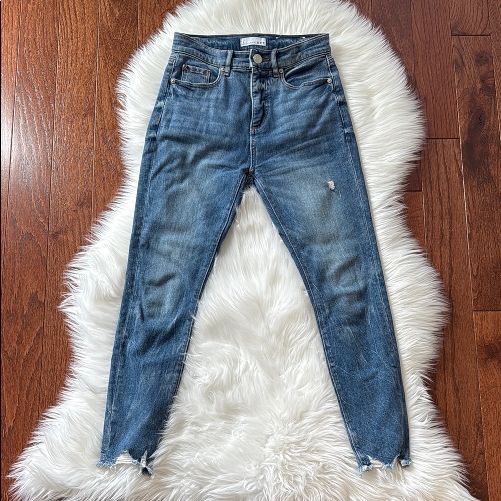 LOFT High waisted Ankle Skinny Jeans